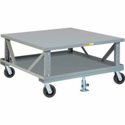 Discount 🌟 Little Giant® Ergonomic Adj. Height Mobile Pallet Stand 2PDSE40486PH2FL - 40 x 48 Solid Deck 🔥