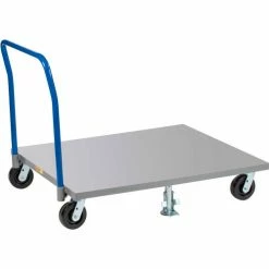 Outlet 💯 Little Giant® Pallet Dolly PDSH4248-6PH2FL with Pipe Handle - Solid Deck 42 x 48 & Floor Locks 👍