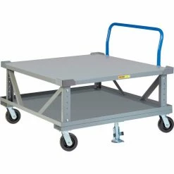 Hot Sale 🥰 Little Giant® Adj. Height Pallet Stand with Handle 2PDSEH486P2FLLR 48x48 Solid Deck & Retainers 😍