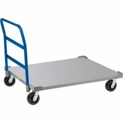 Discount 🧨 Little Giant® Pallet Dolly with Handle PDSH-4048-6PHLR - 40 x 48 Solid Deck & Load Retainers 🌟