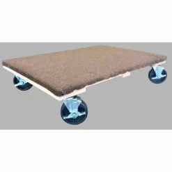 Best deal ❤️ Fairbanks 42 x 42 Solid Deck Hardwood Dolly T-15-4242-5PH-FB W/CARPET with Full Carpet 1500 Lb. Cap. 🌟