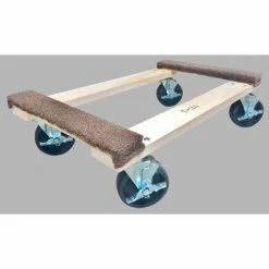 Deals 🔥 Fairbanks 18" x 30" Open Deck Hardwood Dolly T-26-1830-5PH-FB with Carpeted Ends 1500 Lb. Capacity 🎉
